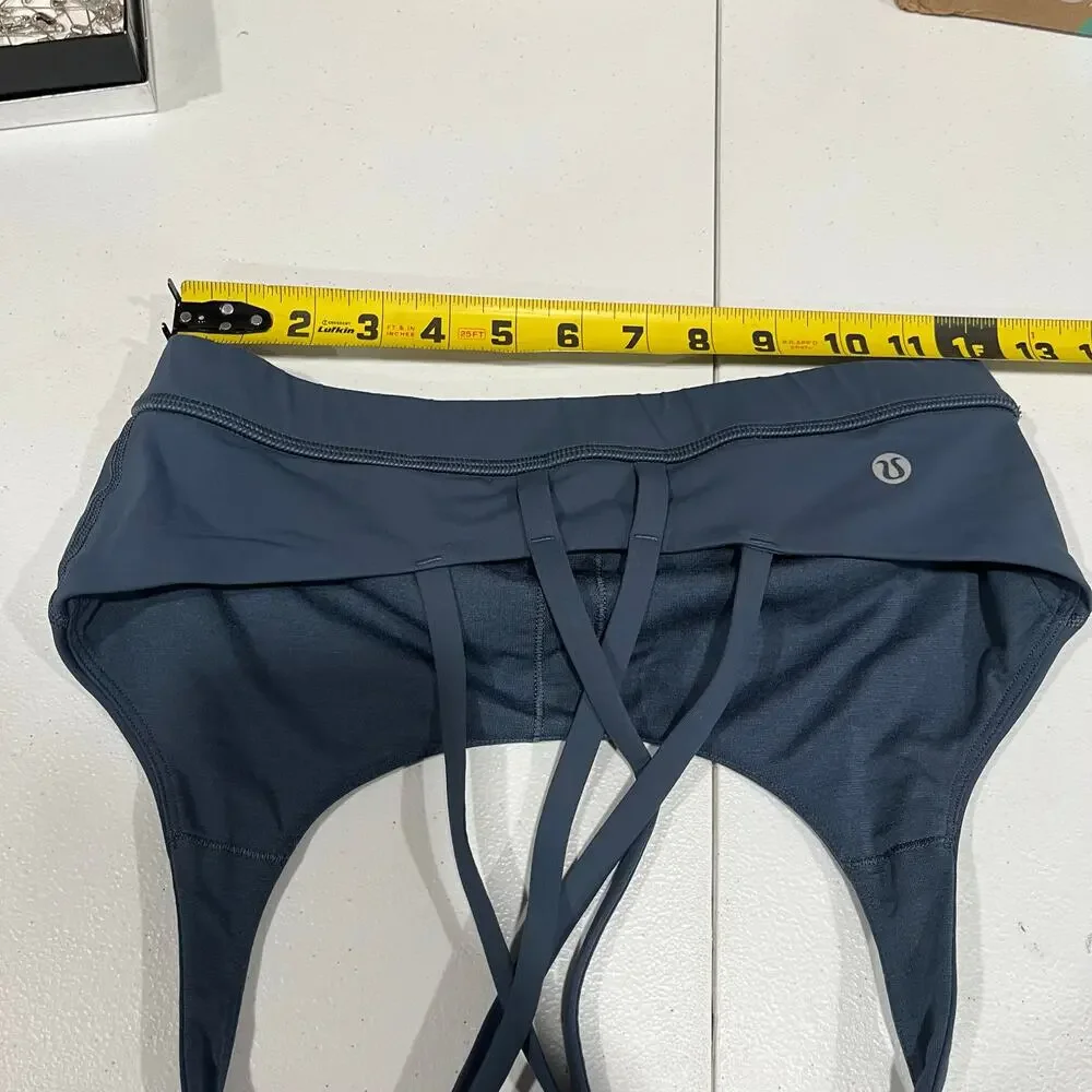 Peloton X Lululemon Navy Energy Strappy Sports Bra Workout Womens Size 8